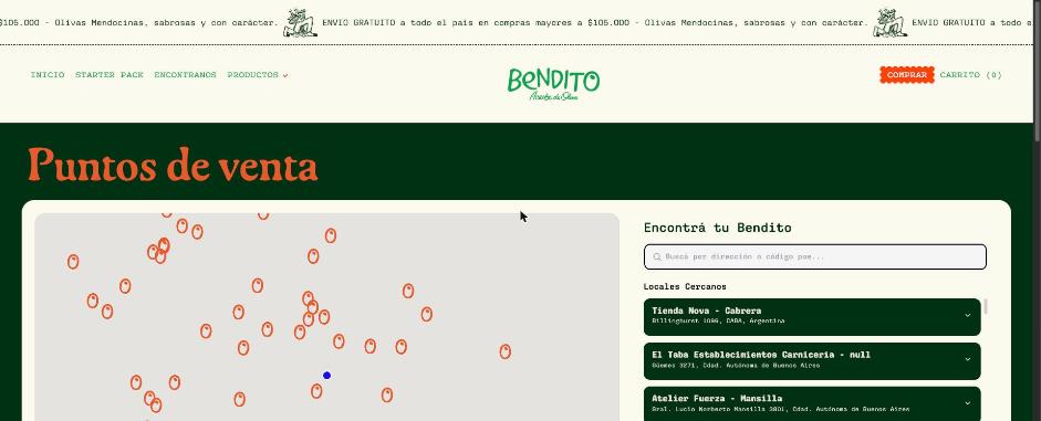 Bendito — Puntos de venta